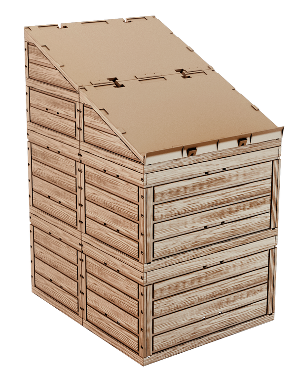 Display in Holzoptik 2er-Block