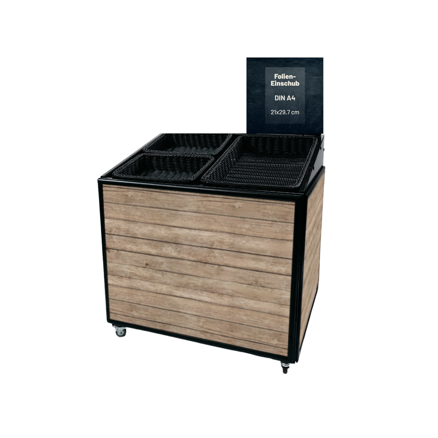 Mobile presentation island BASIS 80x60 cm, rollable and foldable
