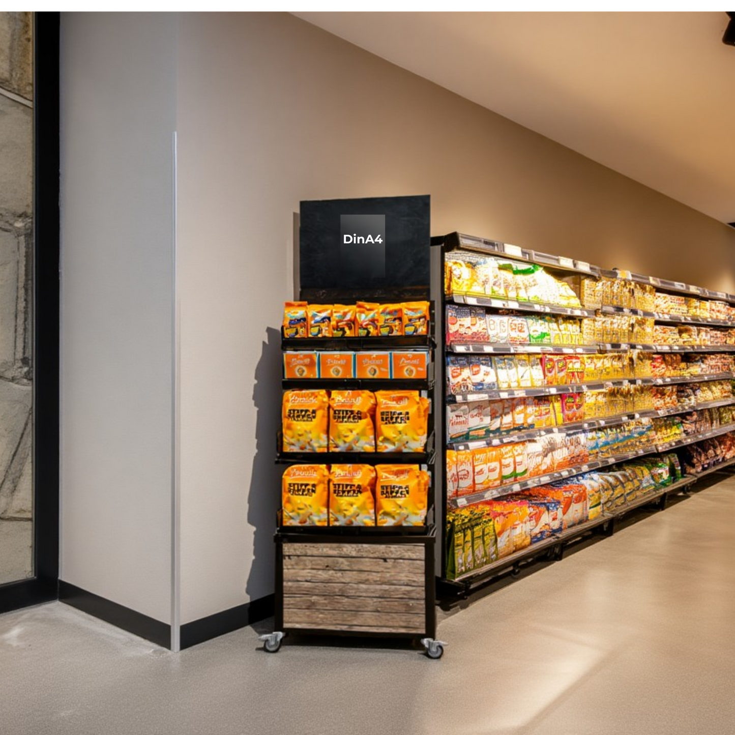 Mobile sales stand Concept Dry goods range (for wall mounting)