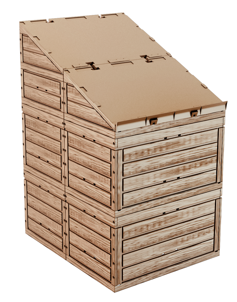 Display in Holzoptik 2er-Block