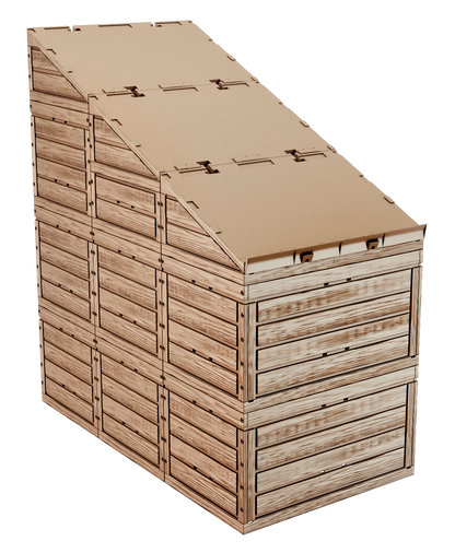 Display in Holzoptik 3er-Block