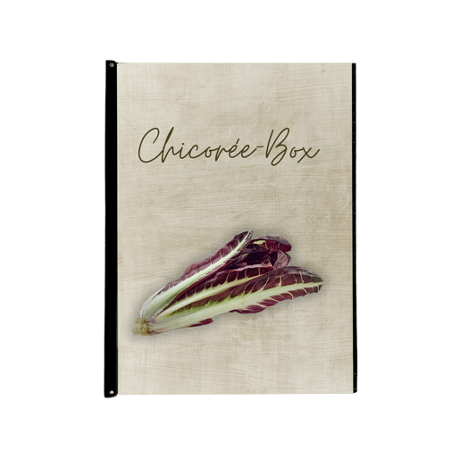 Chicorée-Box, inkl. Motiv Rot (längs), 40x30x16 cm