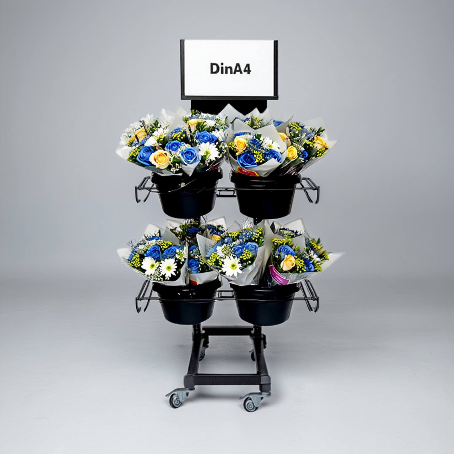 Mobiler Metall Verkaufsständer Edeka Variant 2er, Schnittblumen