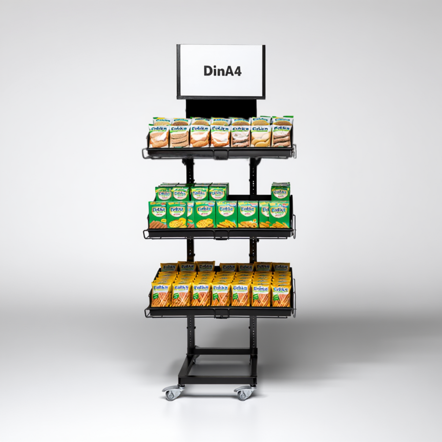 Mobile metal sales stand Variant 3 dry goods range
