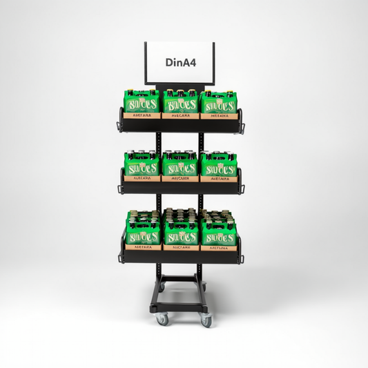 Mobiler Metall Verkaufsständer Edeka Variant 3er, Getränke