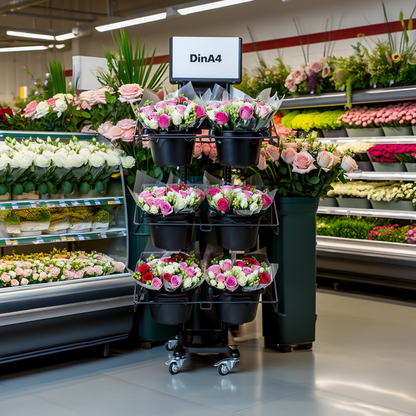 Mobile metal sales stand, variant 3, cut flowers