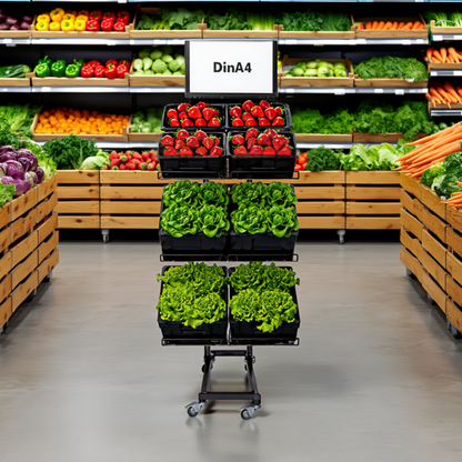 Mobiler Metall Verkaufsständer Edeka Variant 3er, Obst und Gemüse