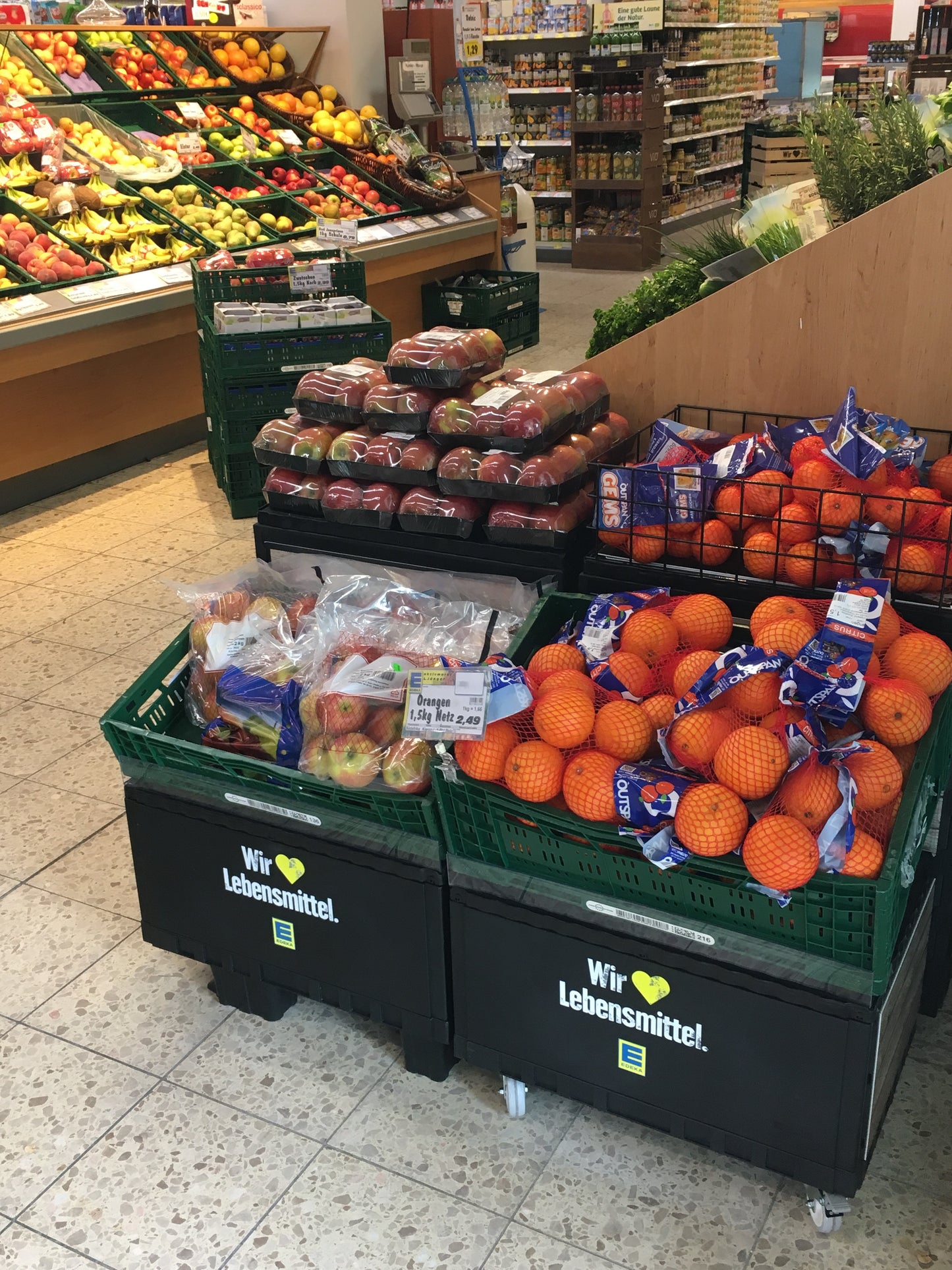 Smart-Display Print Edeka black 40 cm on skids