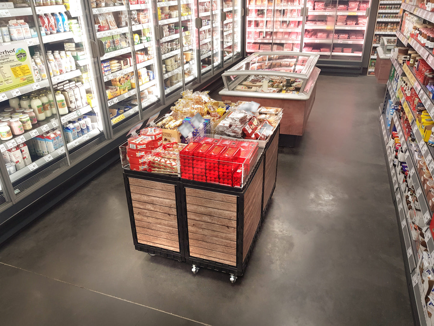 Smart-Display schwarz 75 cm ohne Logo/Druck mit Rollen