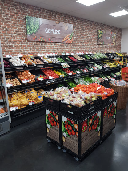 Smart-Display schwarz 75 cm ohne Logo/Druck mit Rollen