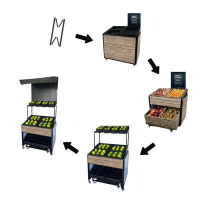 BASIS mobile presentation island, 80x60 cm, with pull-out system