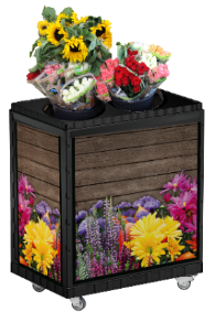 Smart Flower Display 75 cm black with Forex flower motif
