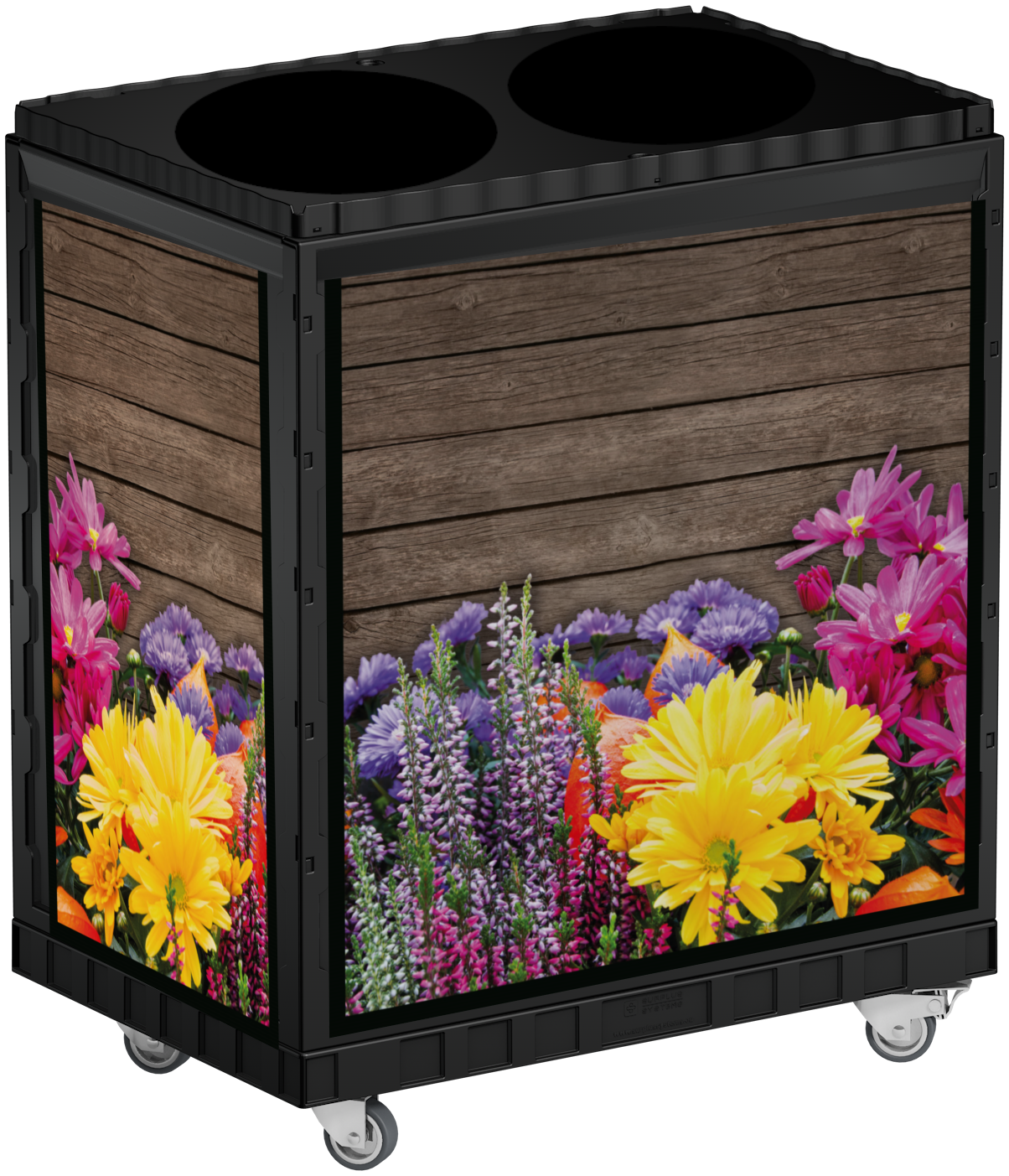 Smart Flower Display 75 cm black with Forex flower motif