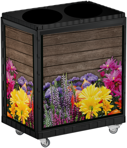 Smart Flower Display 75 cm black with Forex flower motif