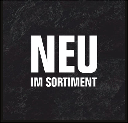 "Promotion-Sheet wide
Set of 2
Front BLACK textured "NEU IM SORTIMENT"
Back wood
