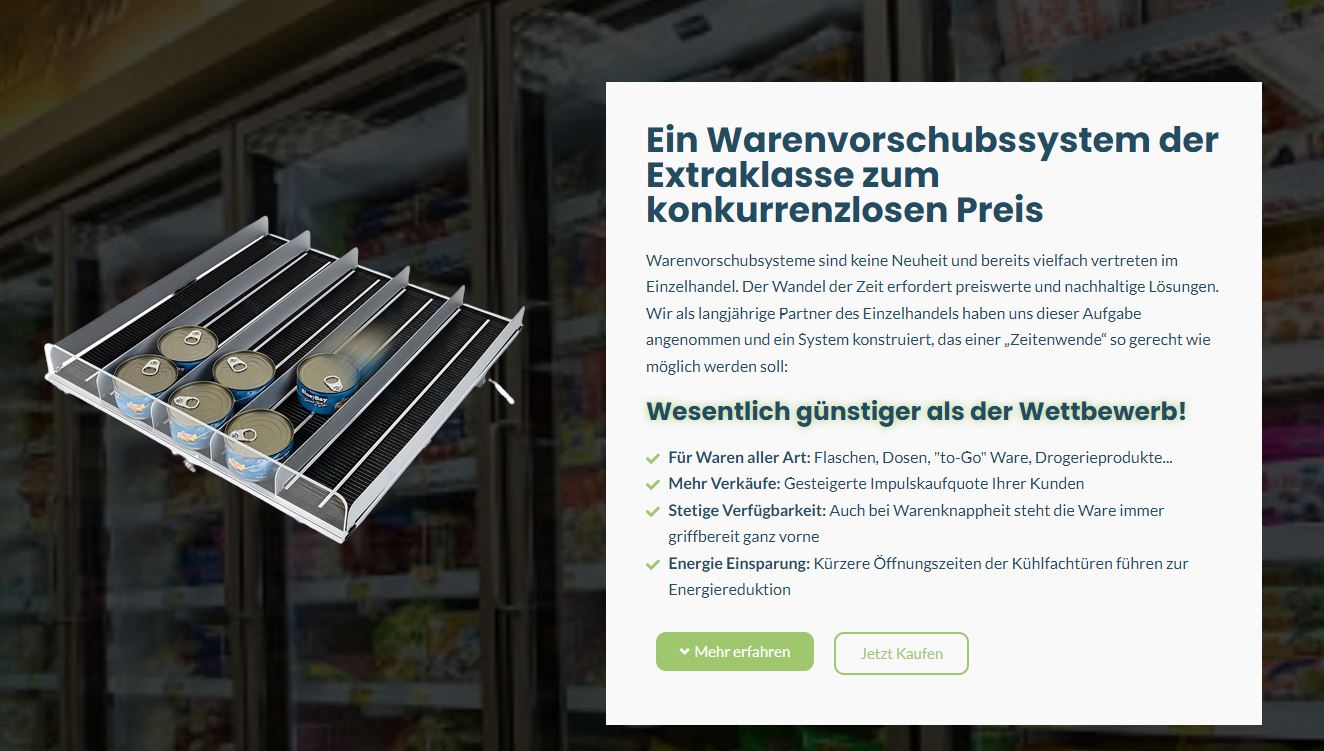 Eco Shelf Warenvorschubsystem 62x66 cm m. Magnetband Unterseite