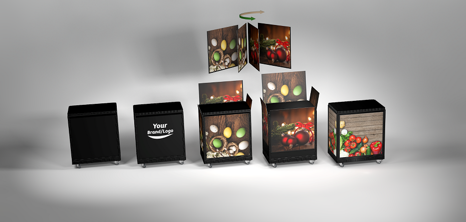 Smart-Display black 55 cm without logo /print with skids