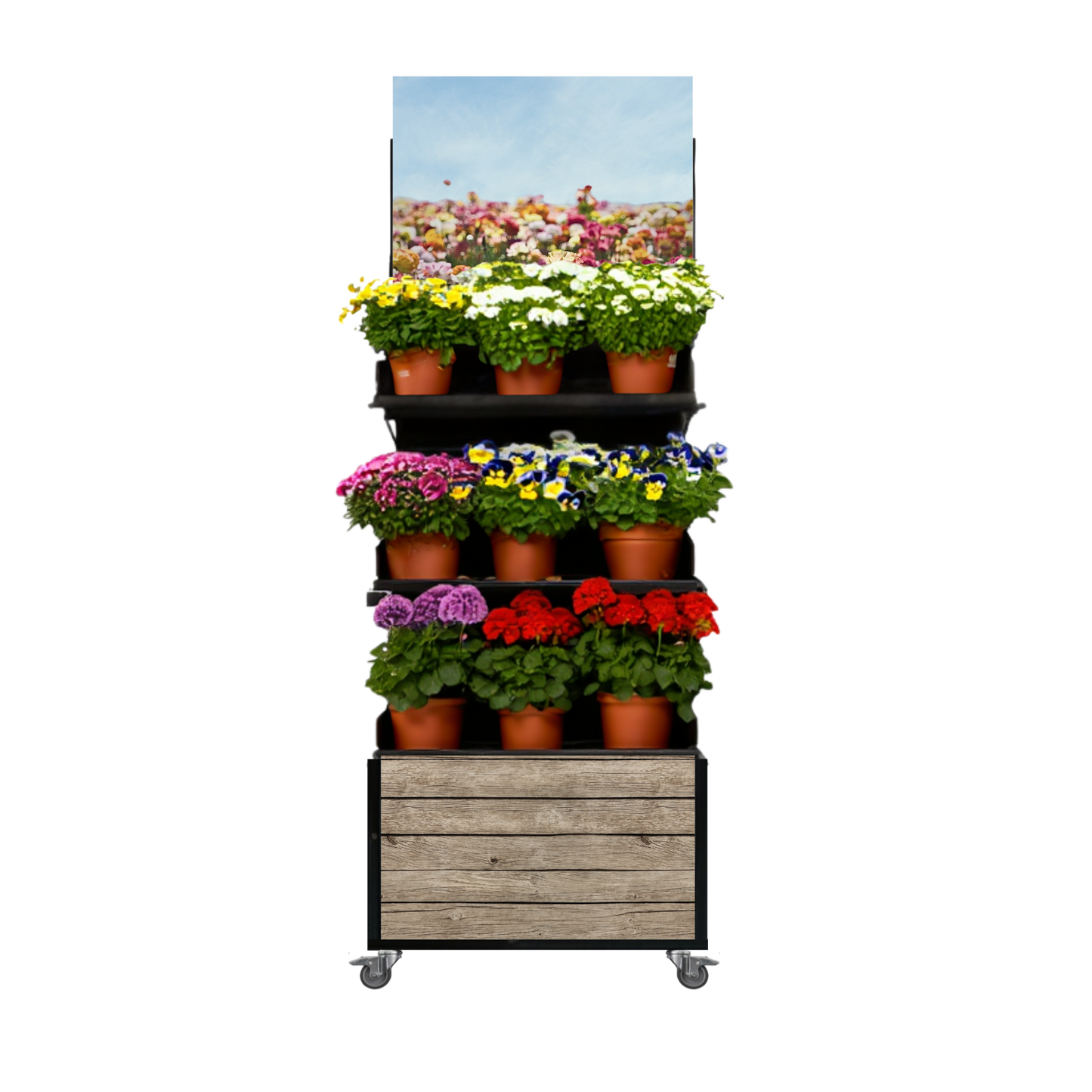 Mobile sales stand Concept Potted Plants (for low gondola heads)