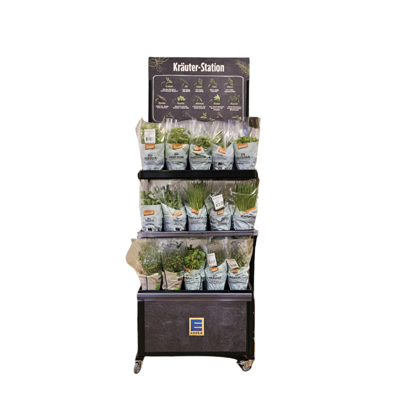 Mobiler Verkaufsständer Concept Topfkräuter / Sprossen Edeka