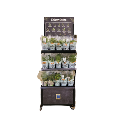Mobiler Verkaufsständer Concept Topfkräuter / Sprossen Edeka
