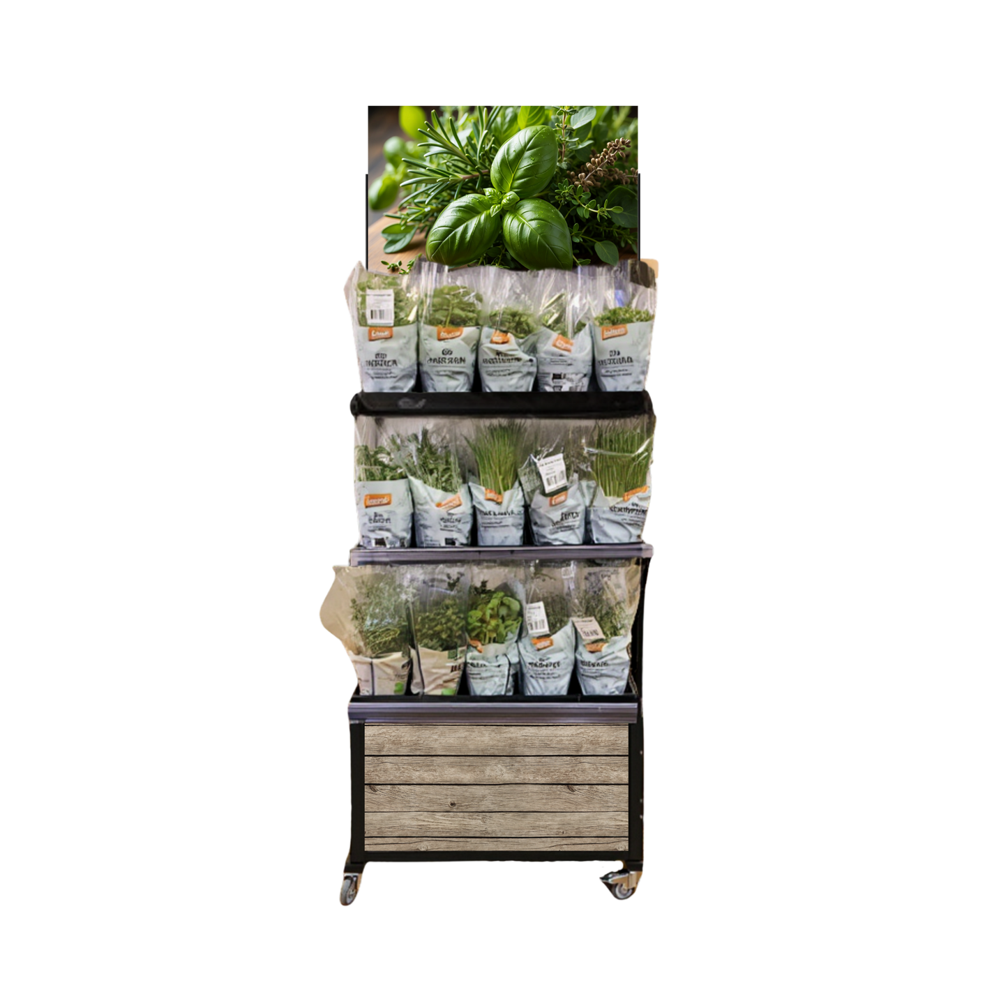 Mobile sales stand Concept Pot herbs / Sprouts