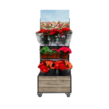 Mobile sales stand Concept Cut flowers and potted plants