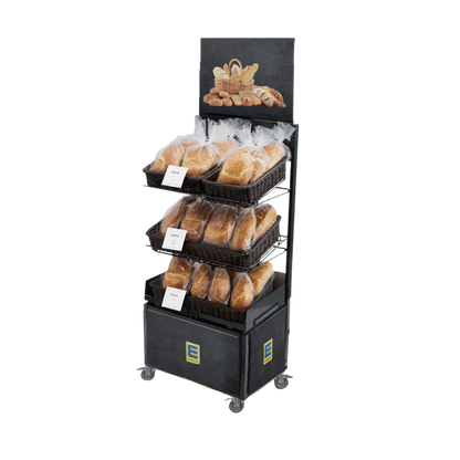 Mobile sales stand Concept Bread with rattan baskets