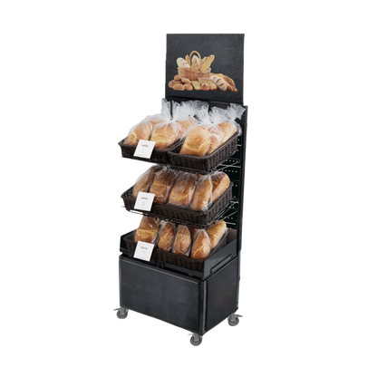 Mobile sales stand Concept Bread with rattan baskets