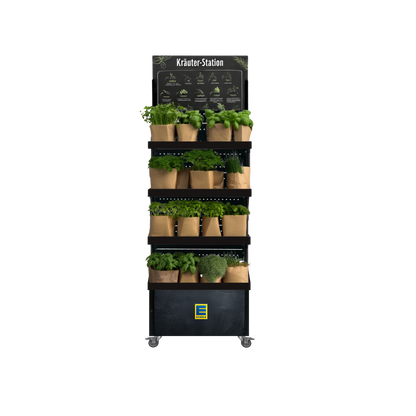 Mobiler Verkaufsständer Concept Topfkräuter Edeka (für Wand-Platzierungen)