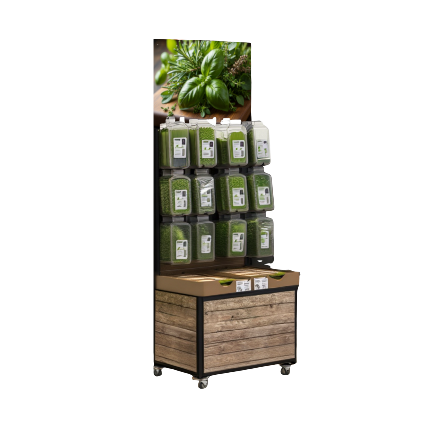 Mobiler Verkaufsständer Concept Schnittkräuter und Sprossen