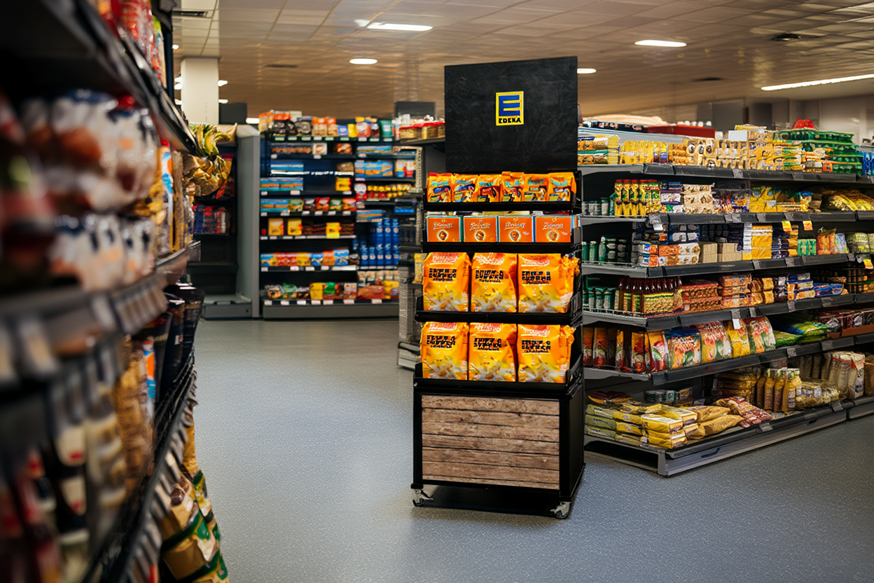 Mobiler Verkaufsständer Concept Trockensortiment Edeka