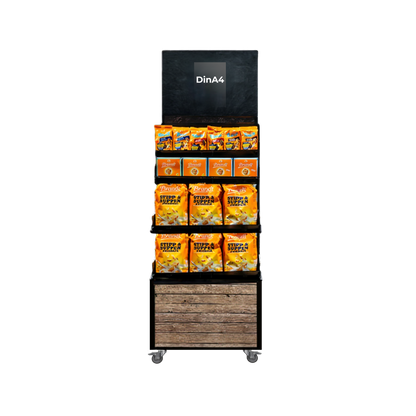 Mobile sales stand Concept Dry goods range, with 4 shelves
