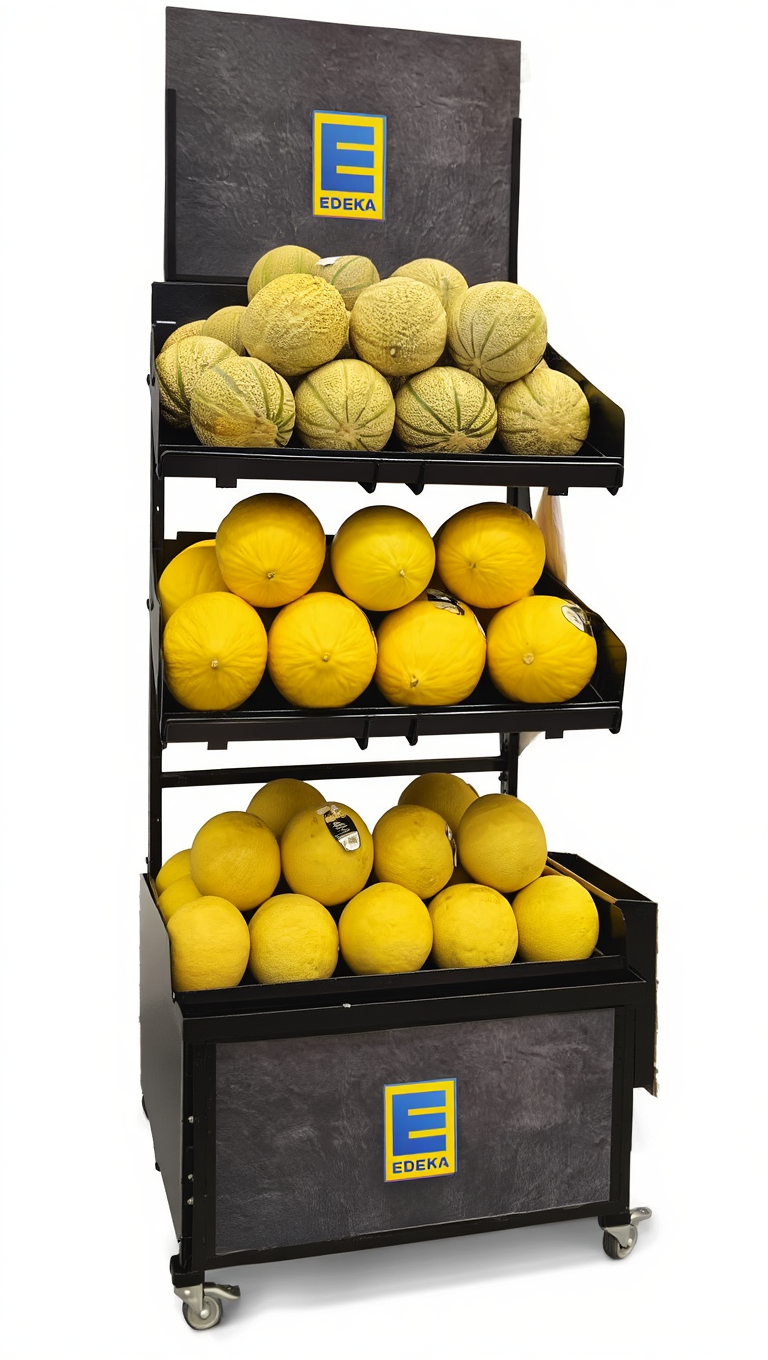 Mobiler Verkaufsständer Concept Edeka Obst und Gemüse mit 3 Böden