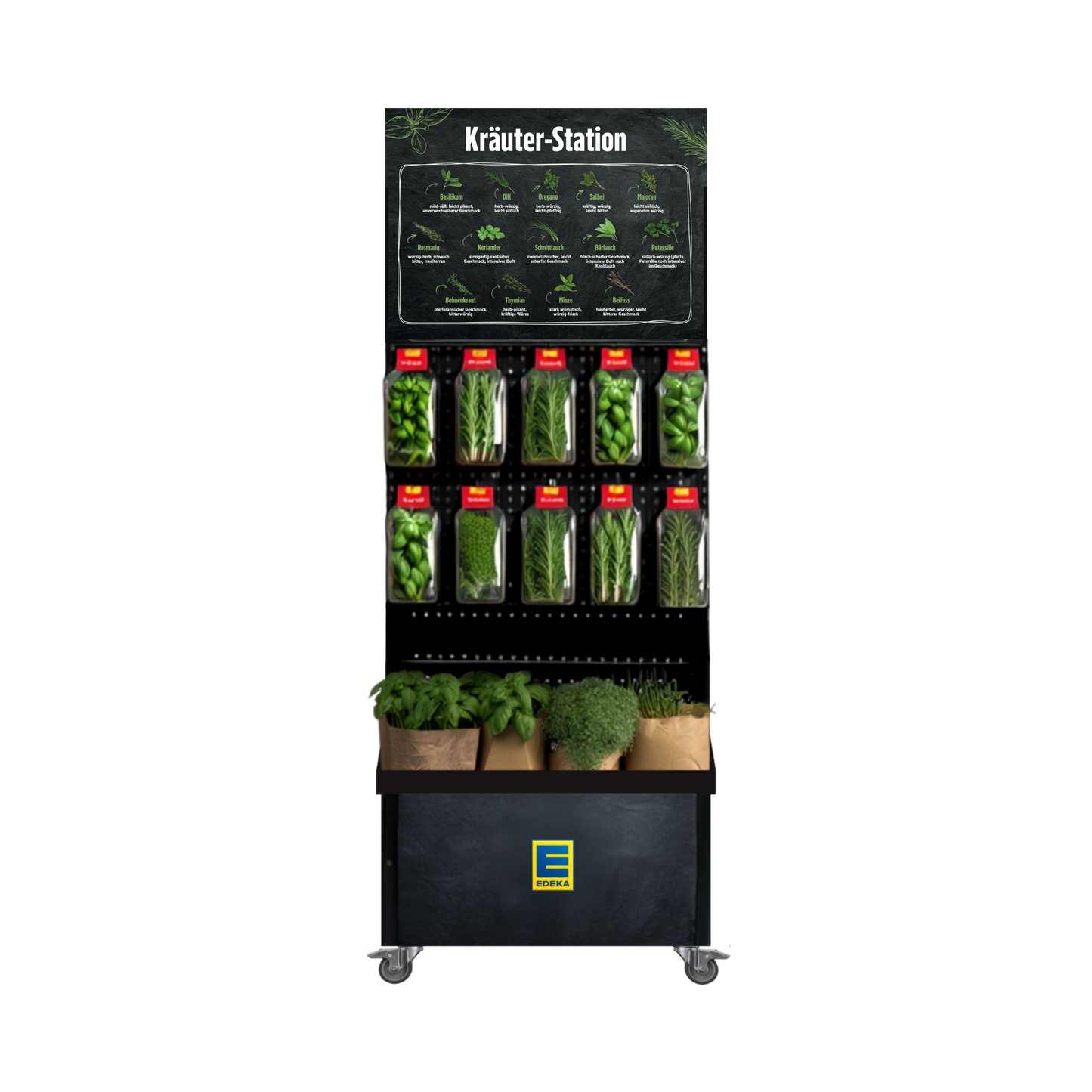 Mobiler Verkaufsständer Concept Edeka Schnitt- und Topfkräuter