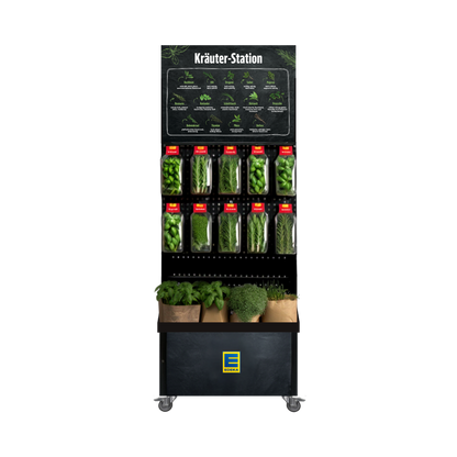 Mobiler Verkaufsständer Concept Edeka Schnitt- und Topfkräuter