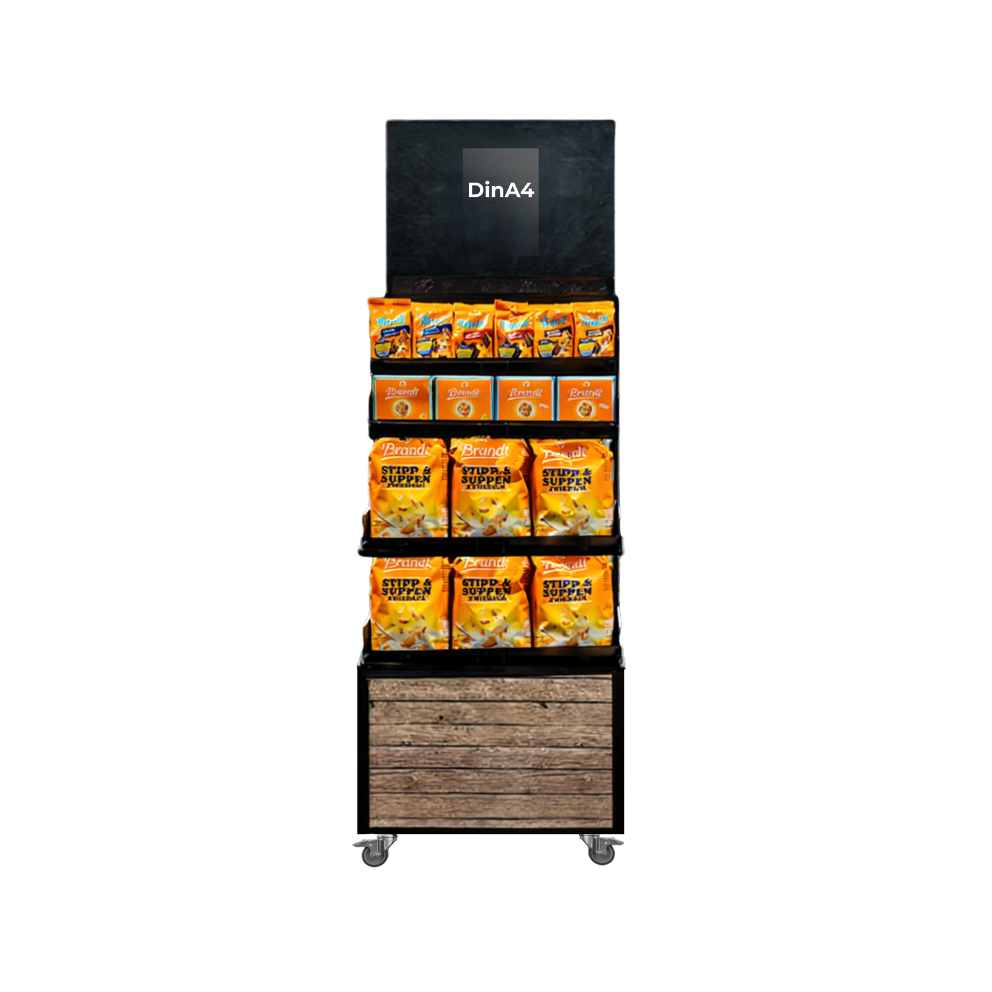 Mobile sales stand Concept Dry goods range (for wall mounting)