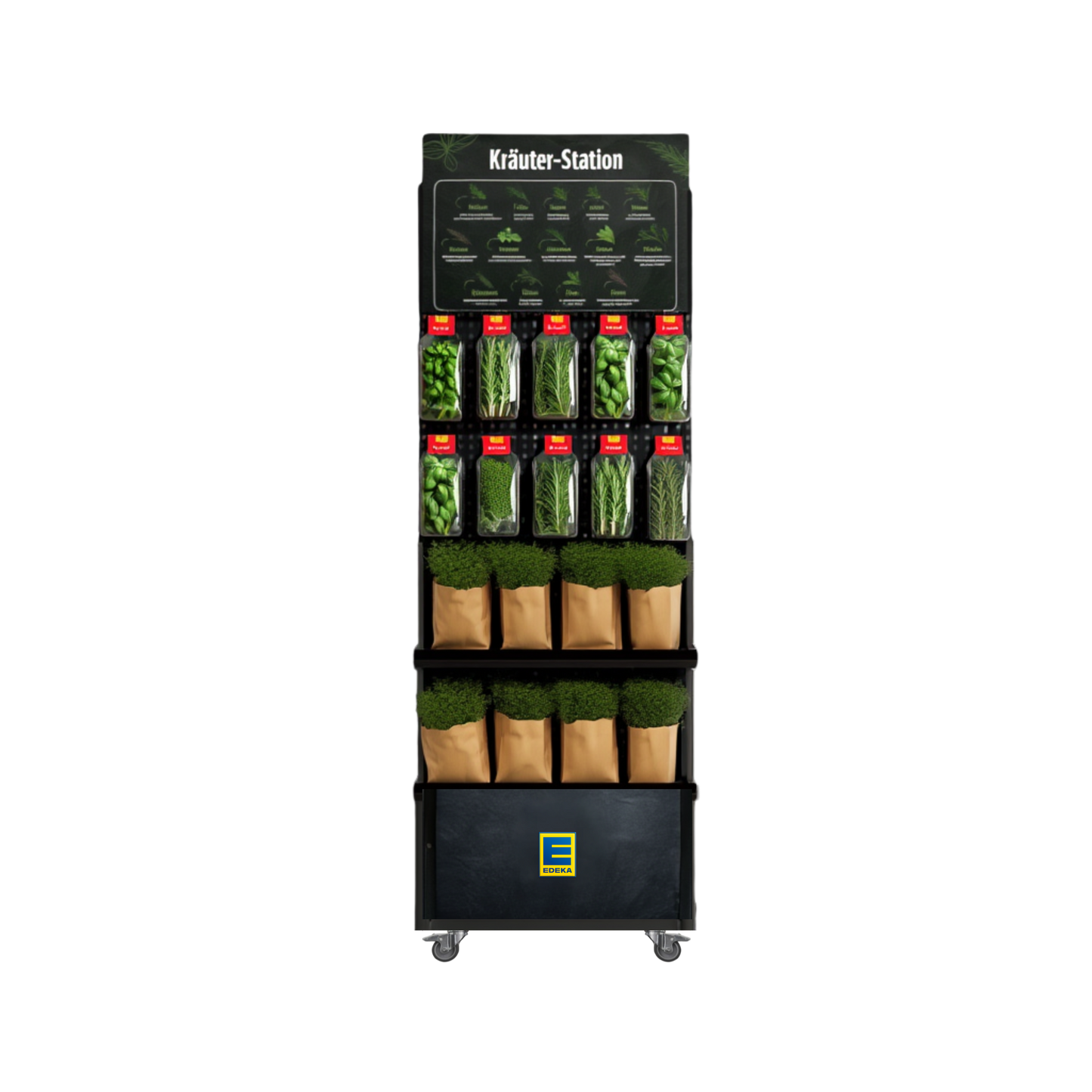Mobiler Verkaufsständer Concept Edeka Schnitt- und Topfkräuter (für Wand-Platzierungen)