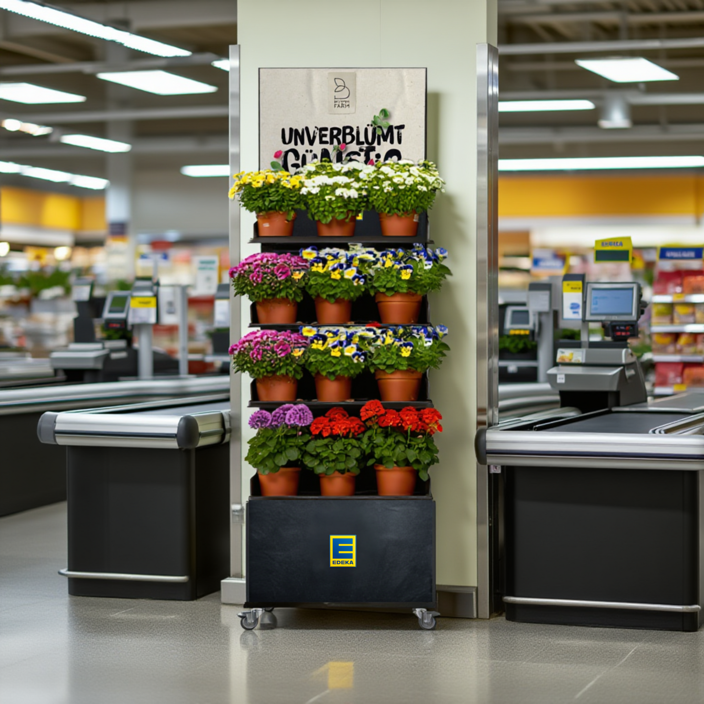 Mobiler Verkaufsständer Concept Edeka Topfpflanzen (für Wand-Platzierungen)