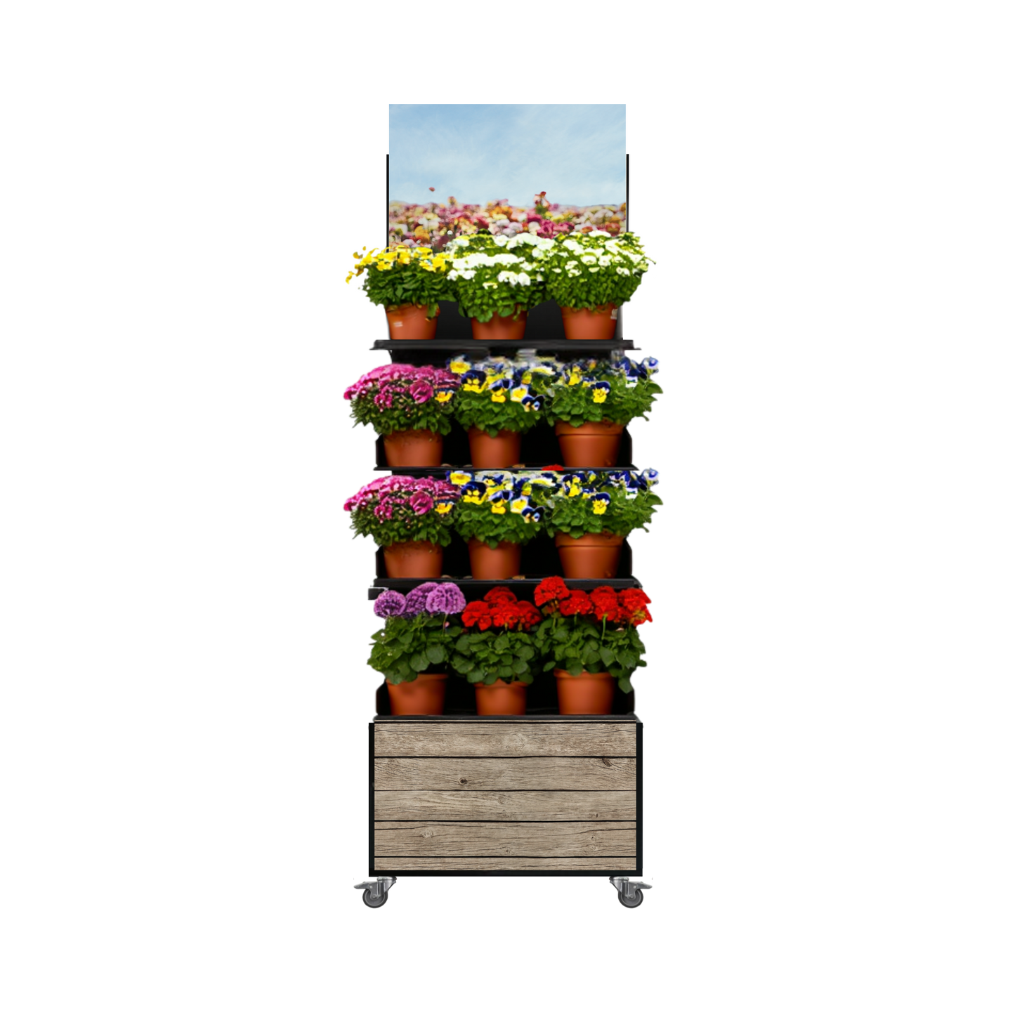 Mobile sales stand Concept, potted plants (for wall placement)
