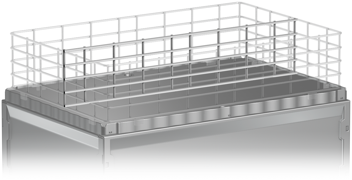Metal grid basket divider,
small 39x15 cm
stainless steel