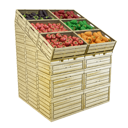 Display in Holzoptik 3er-Block